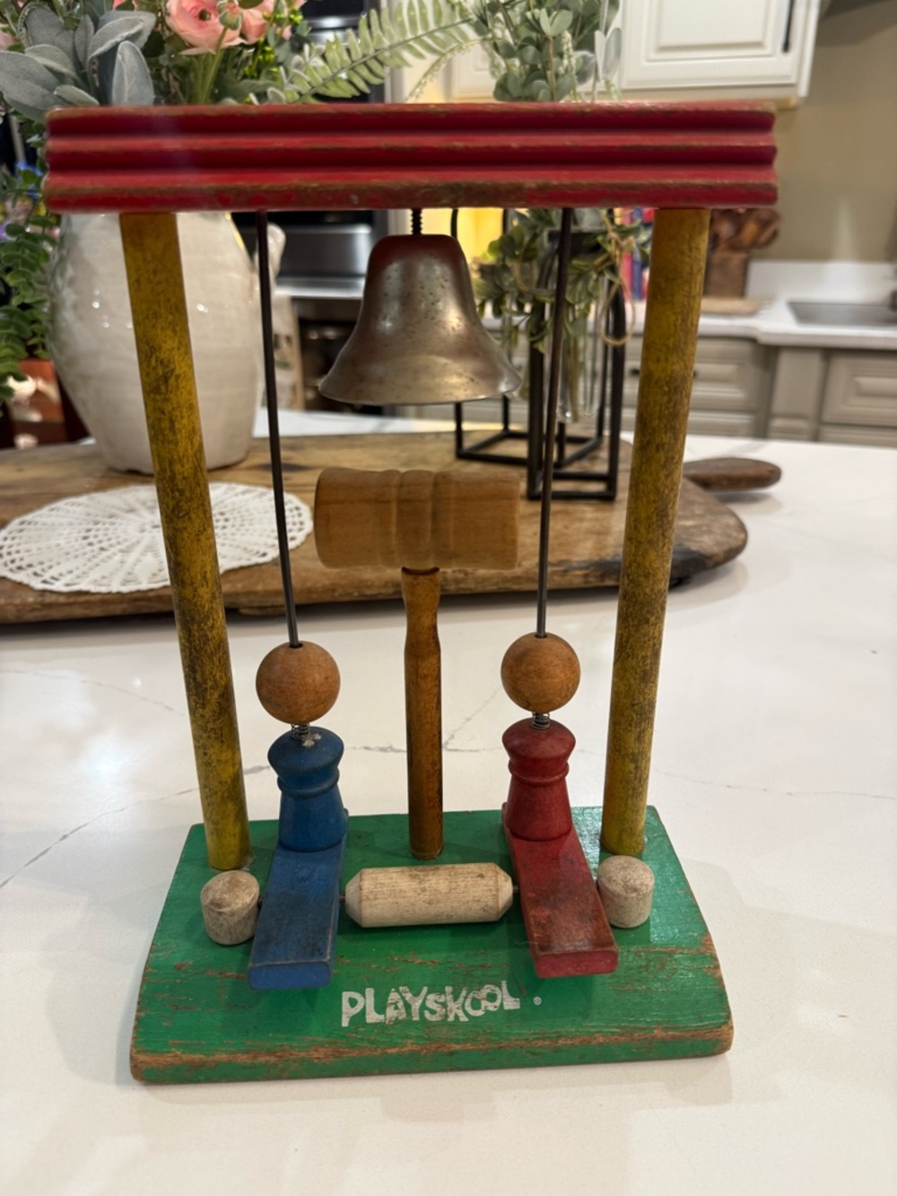 Playskool Wooden Bell Tap Toy - Red, Blue, Green